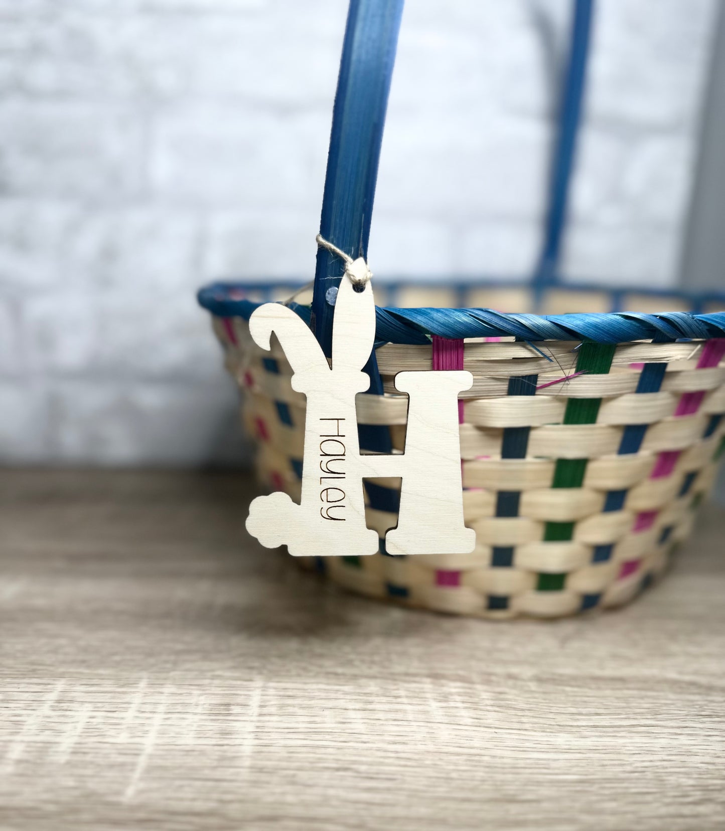 Personalized Easter Basket Tag - Custom Egg Name Tag - Wooden Easter Basket Charm - Kids Easter Gift - Name Tag for Easter Basket - Custom