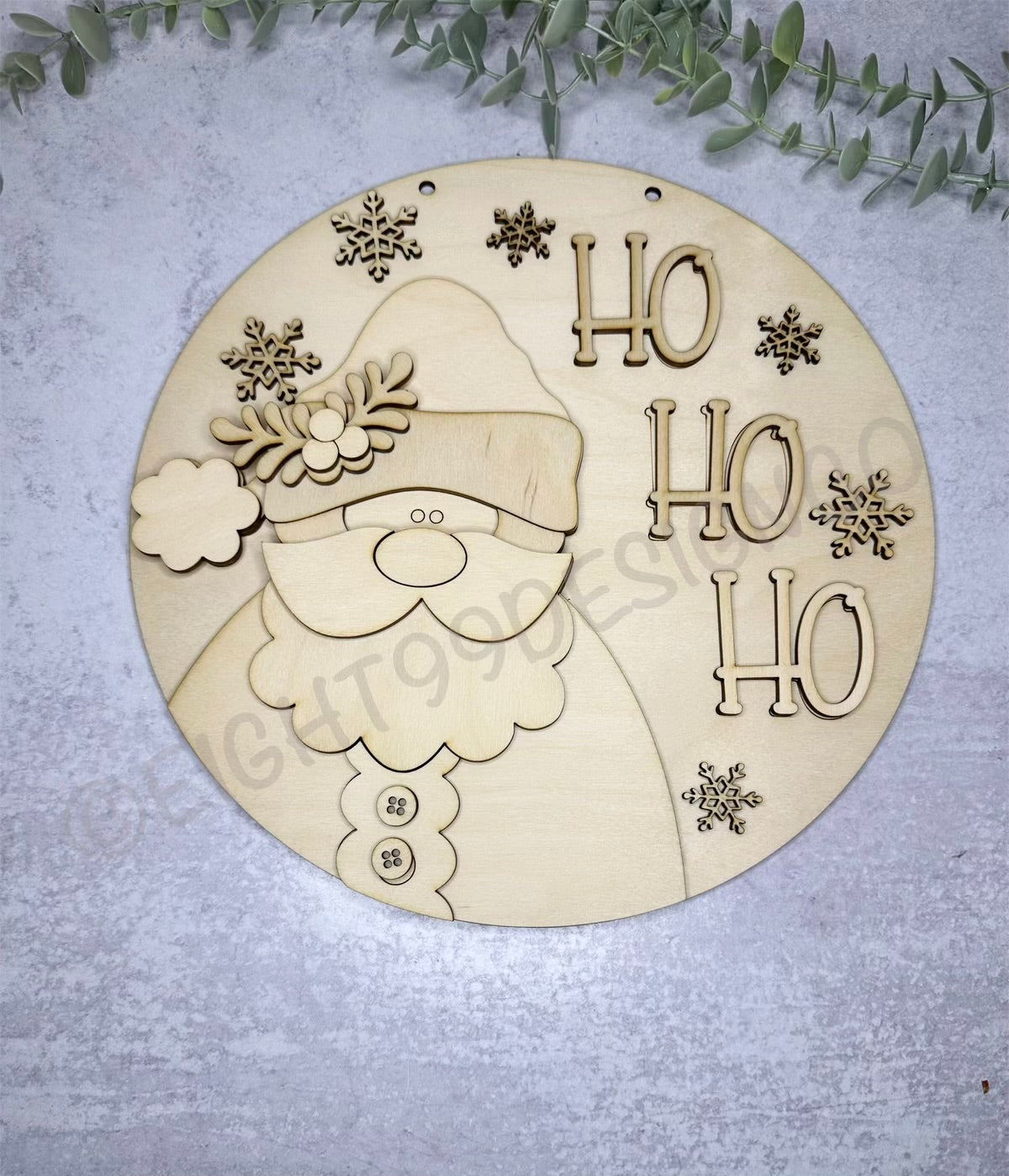 DIY Wood Blank - Santa HO HO HO Sign
