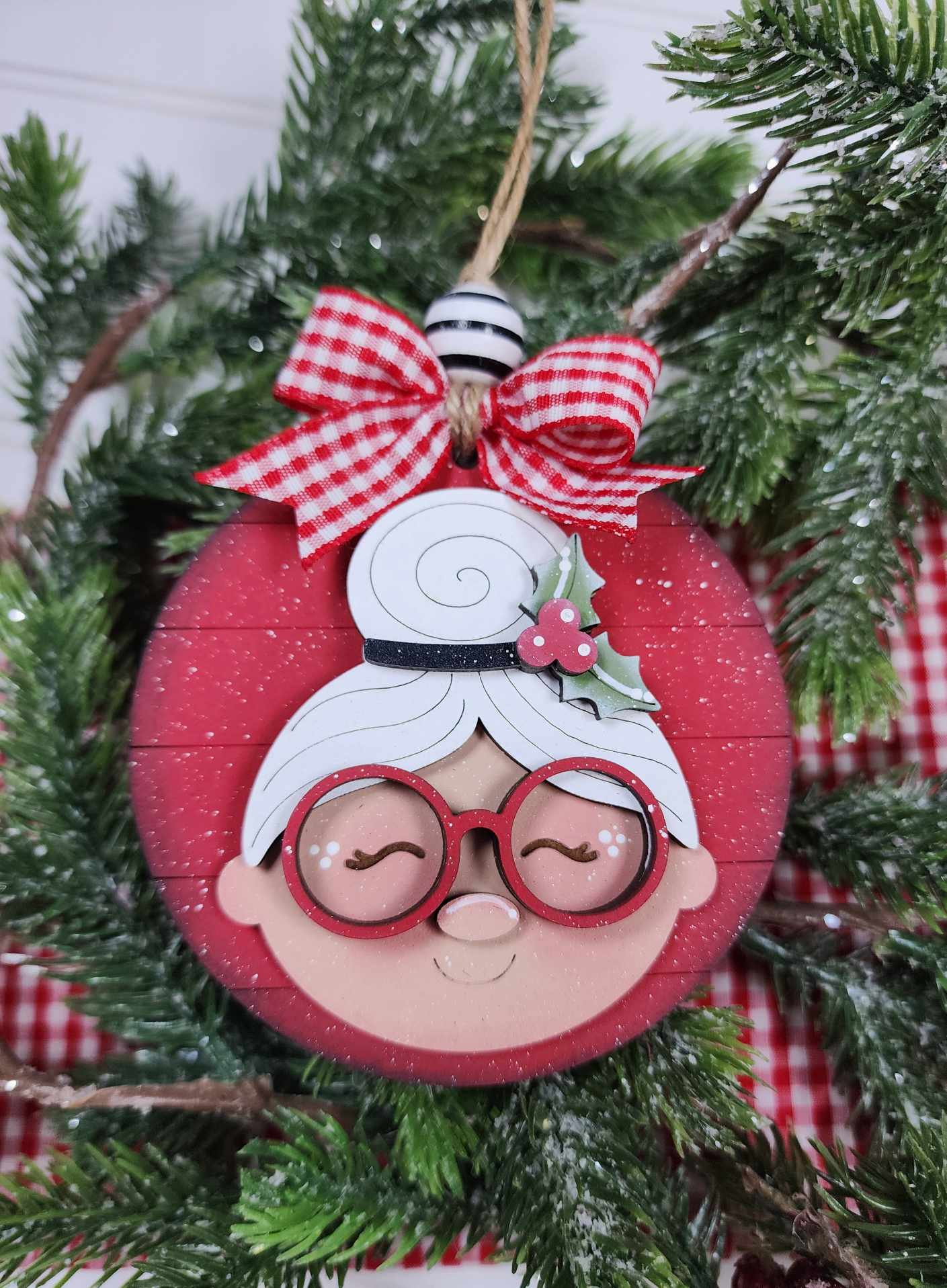 Mrs Clause Painted Ornament