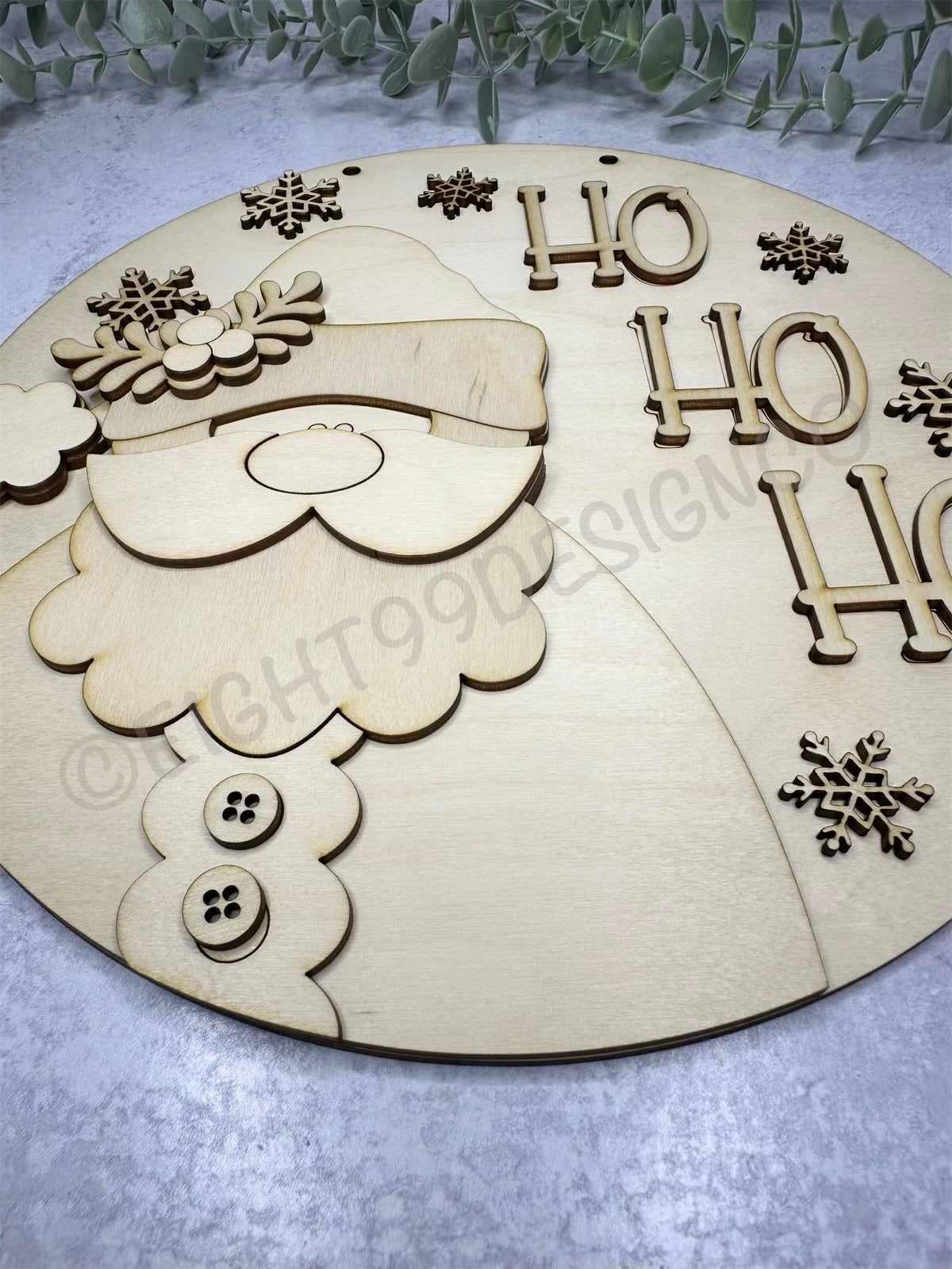 DIY Wood Blank - Santa HO HO HO Sign