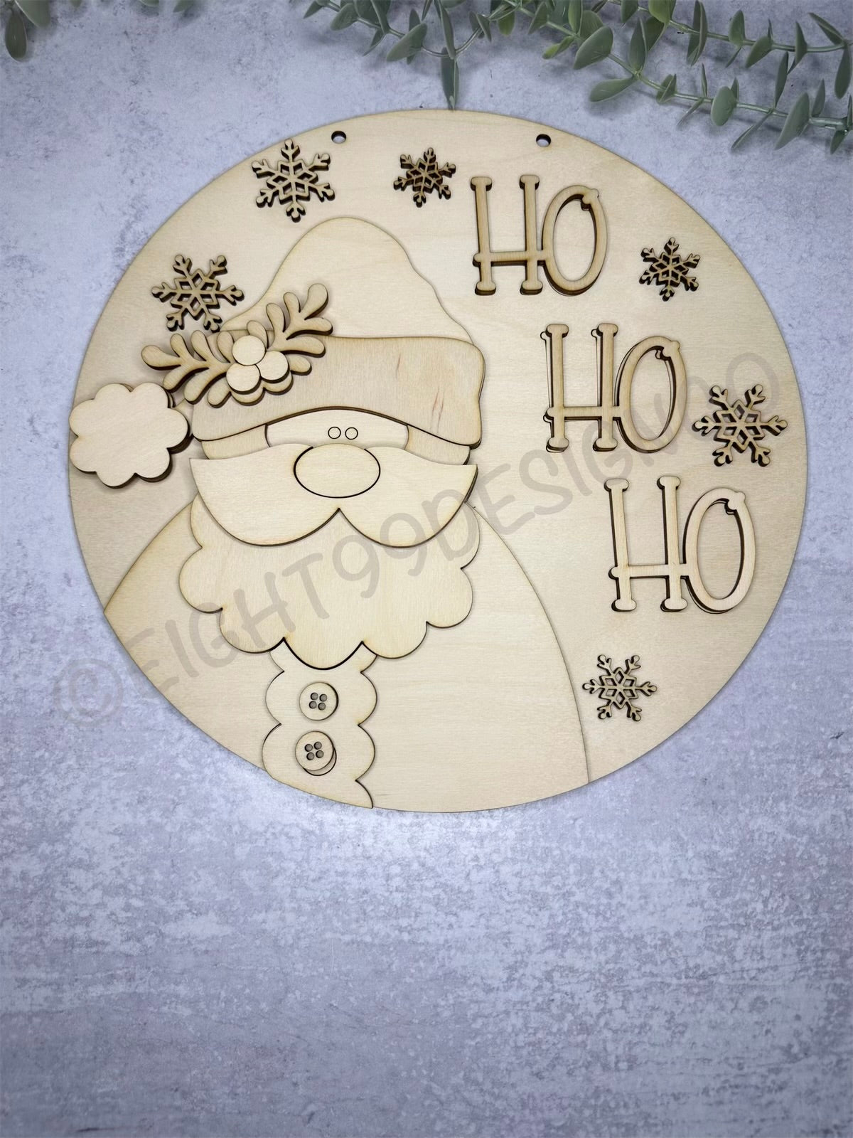 DIY Wood Blank - Santa HO HO HO Sign