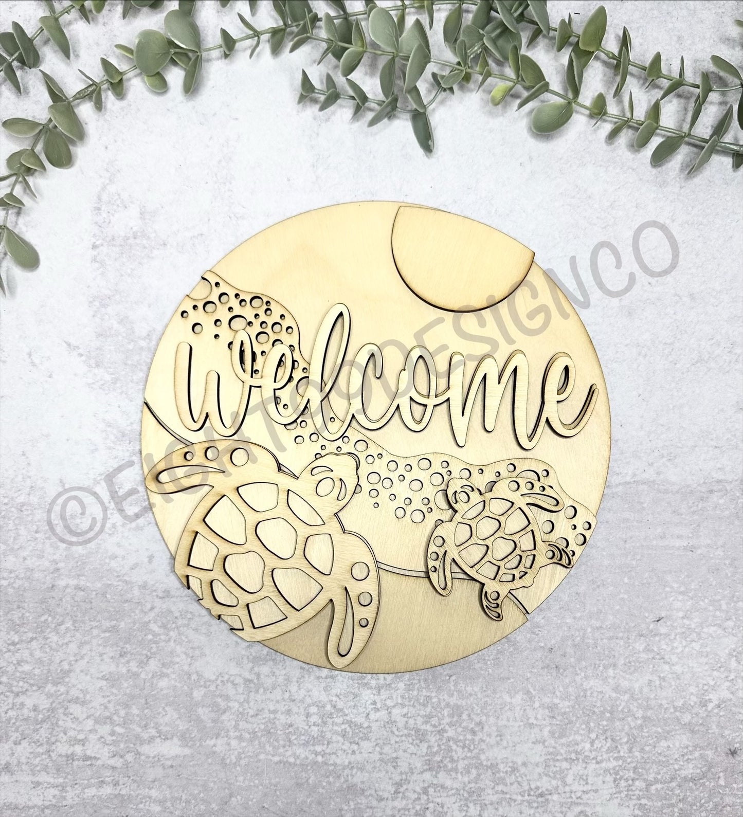 DIY Wood Blank - Welcome Turtle Sign