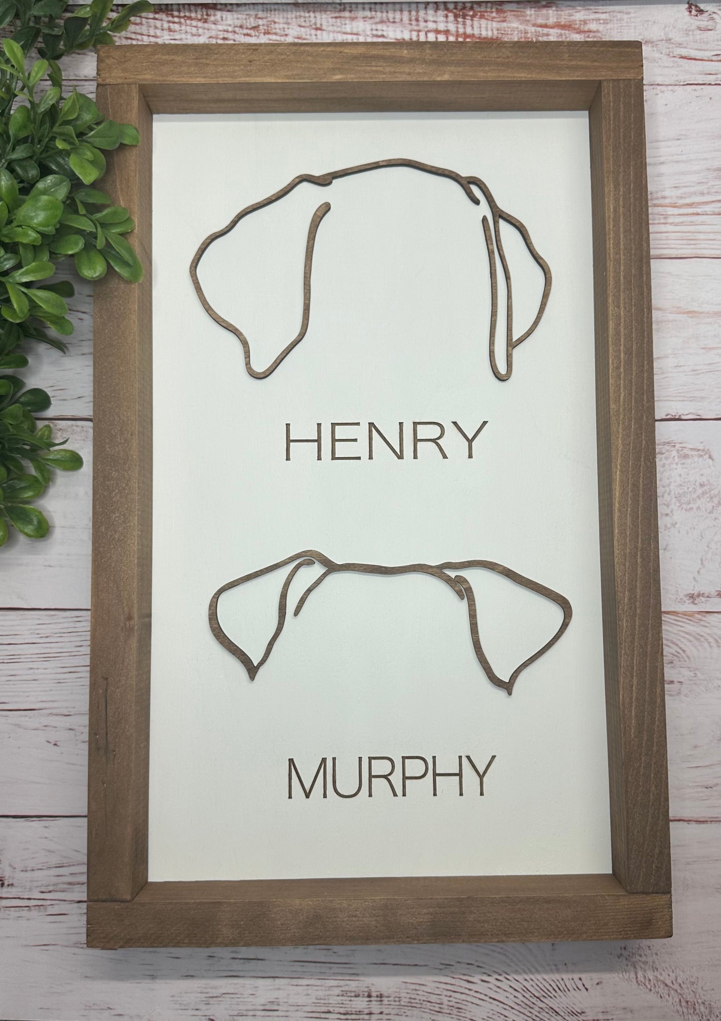Personalized Double Dog Ear Sign