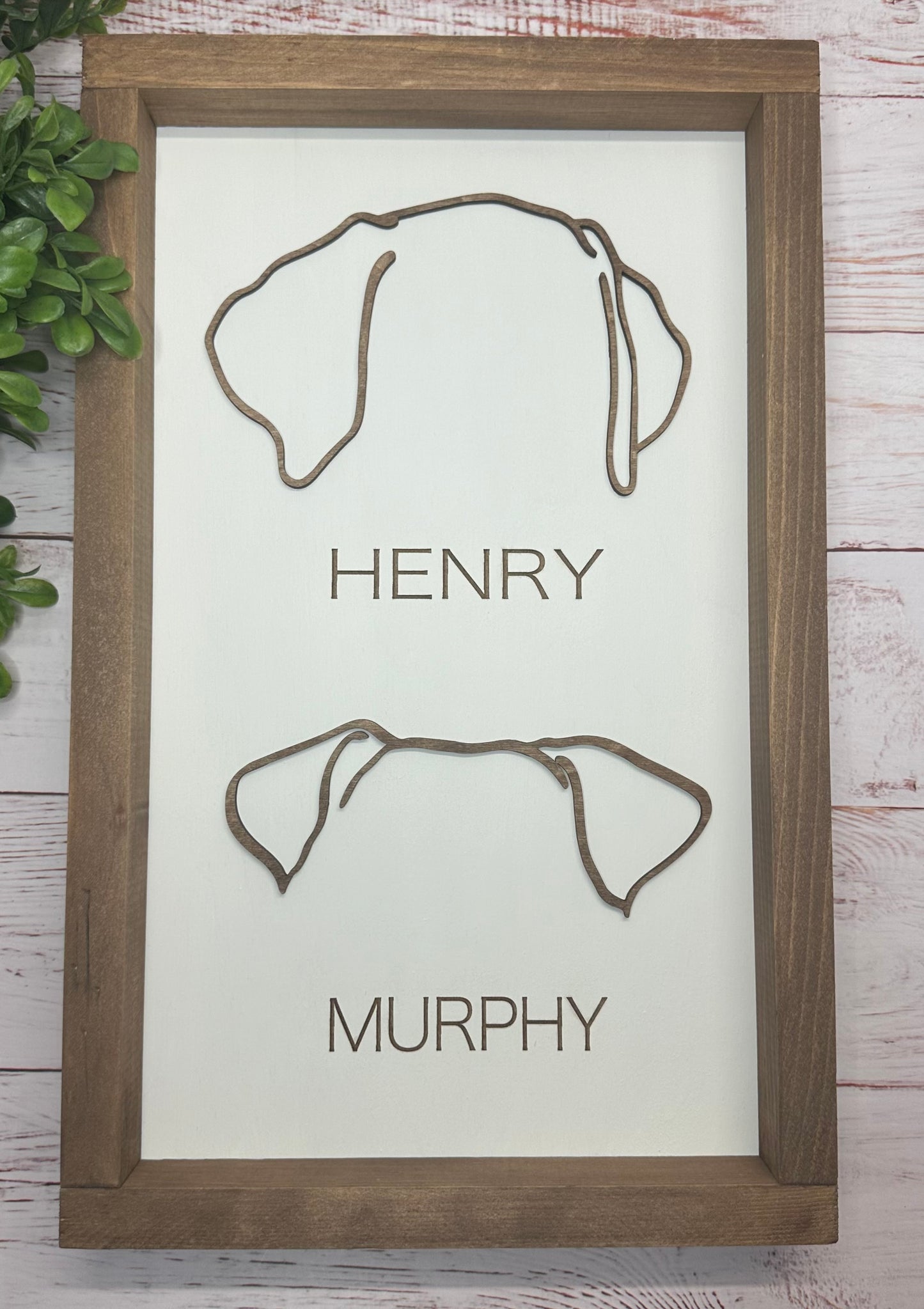 Personalized Double Dog Ear Sign