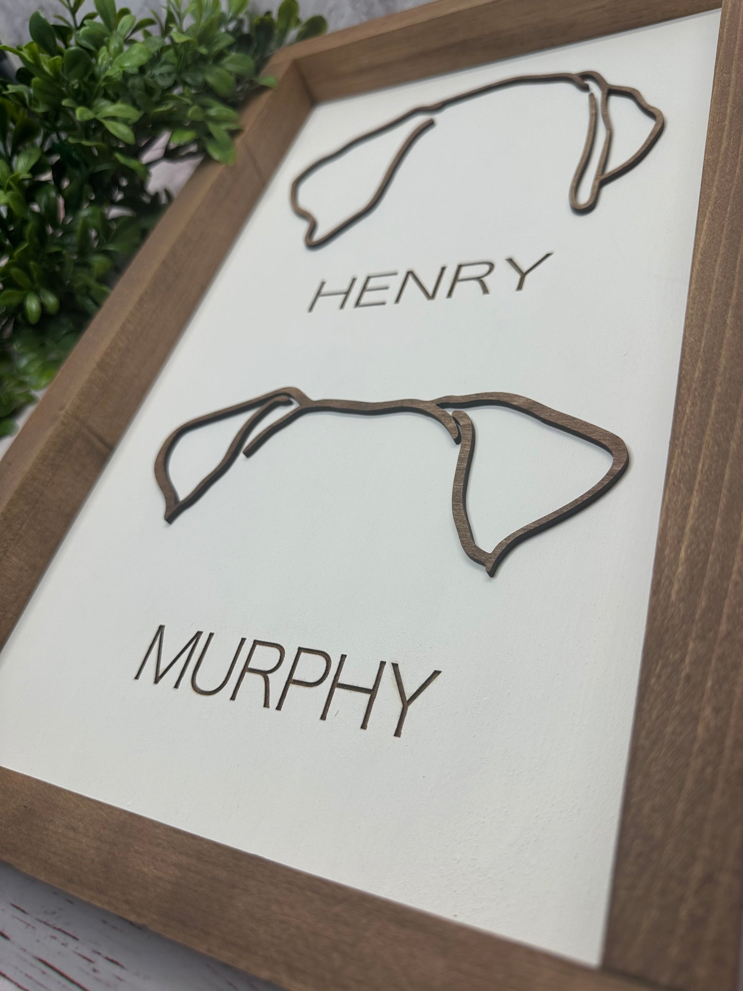 Personalized Double Dog Ear Sign