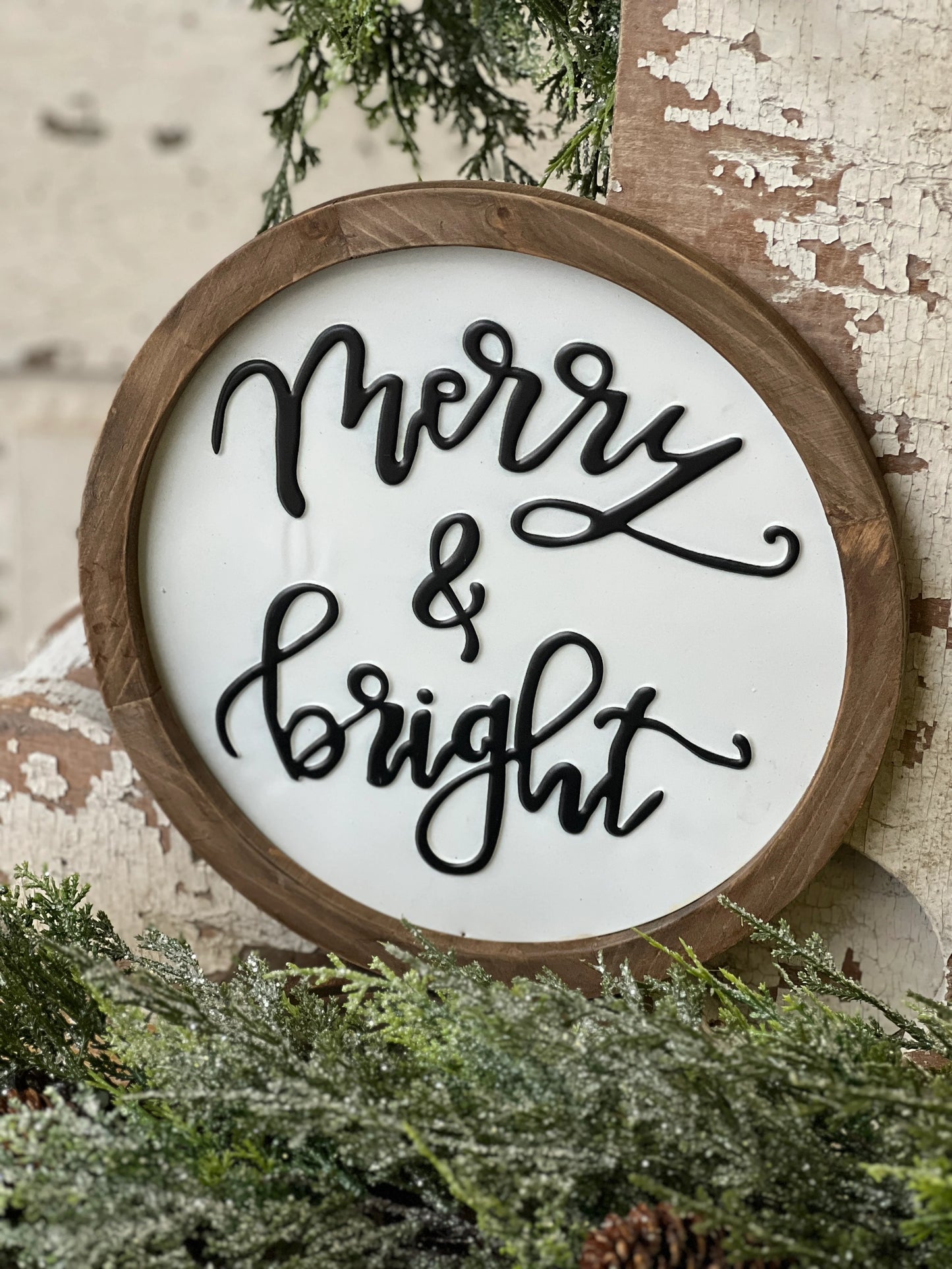 Merry & Bright Metal Sign 12"