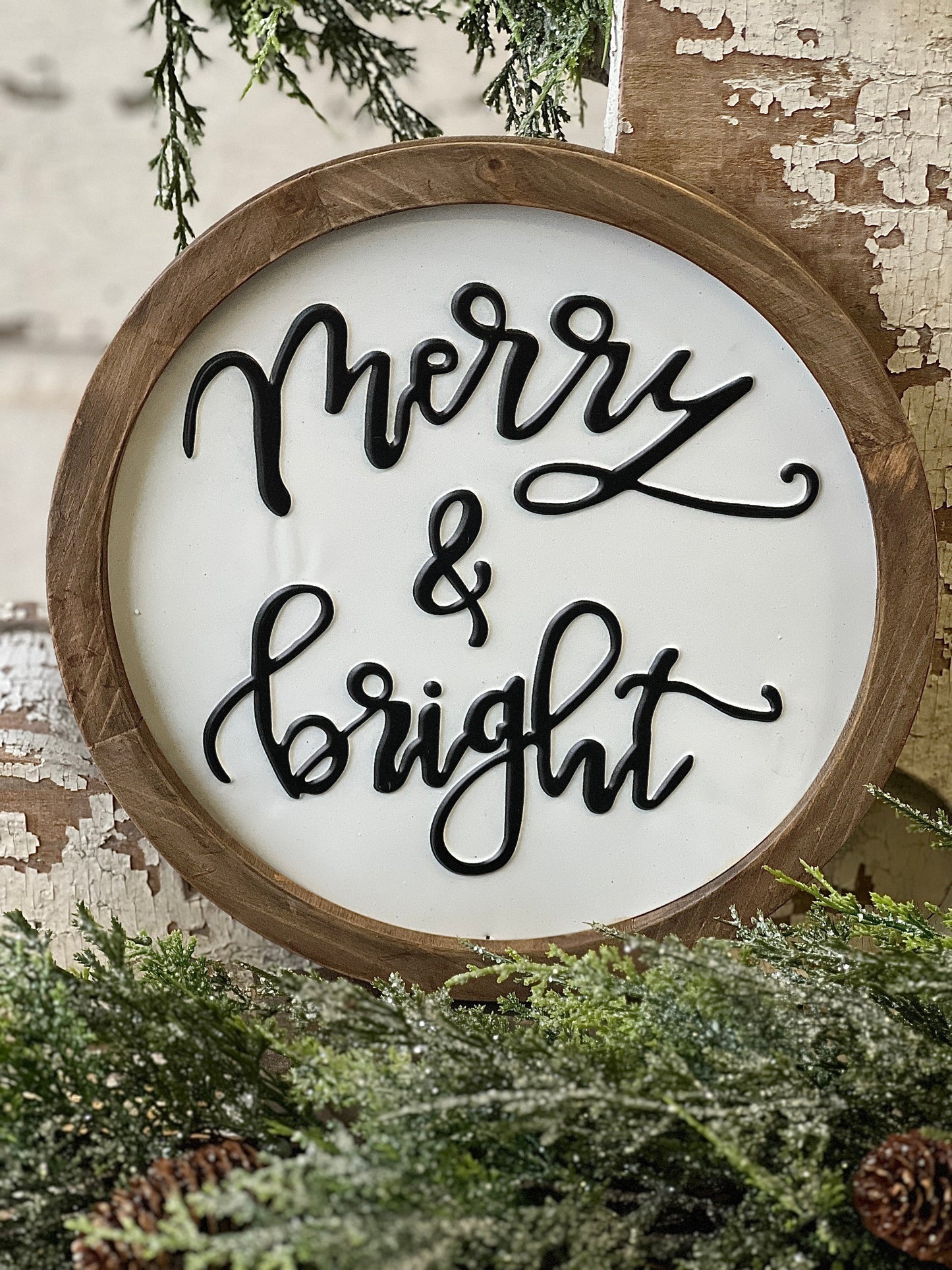 Merry & Bright Metal Sign 12"