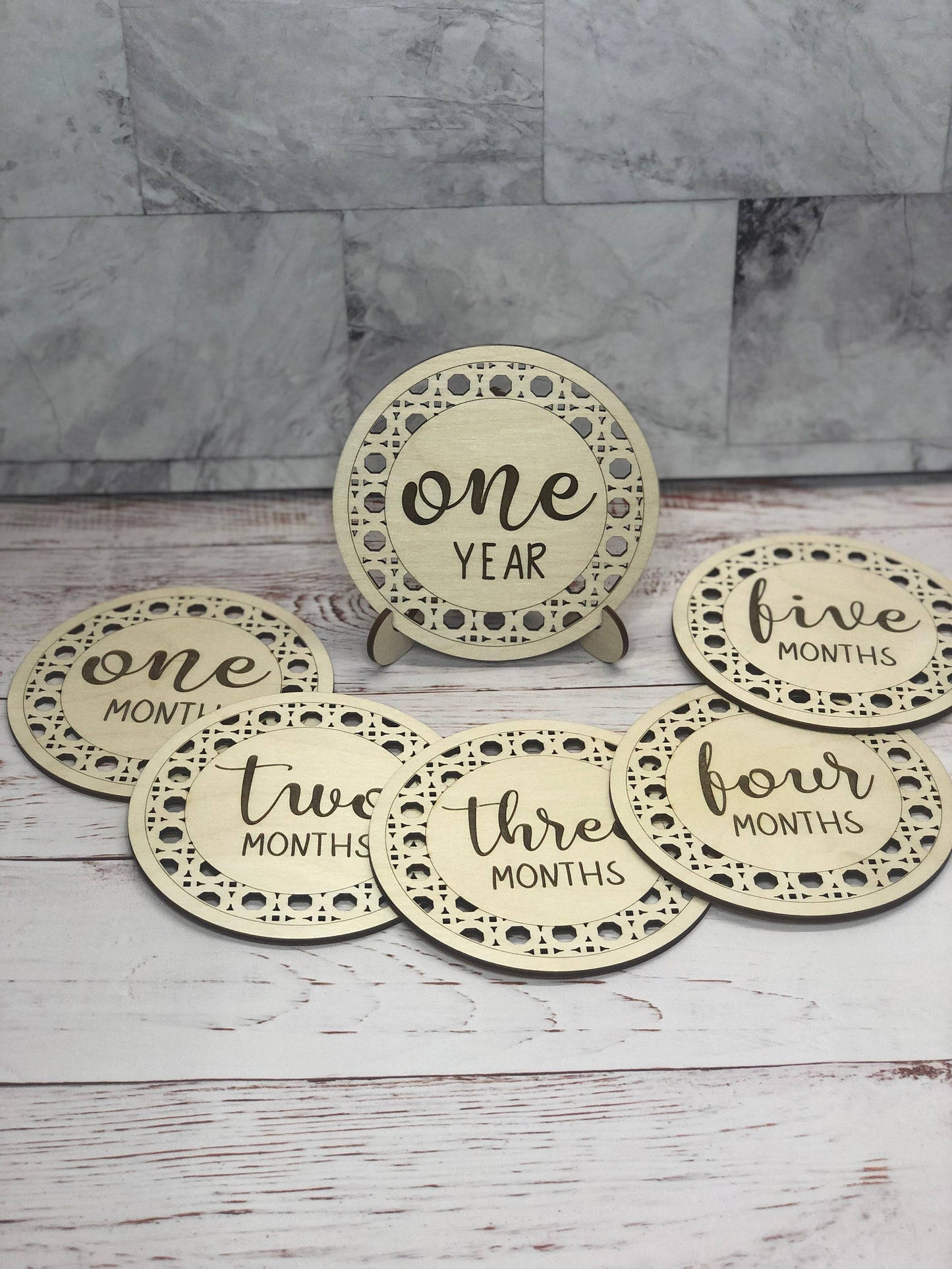 Rattan Baby Birth Stat and Milestone Set | Milestone Photo Prop | Newborn Photo