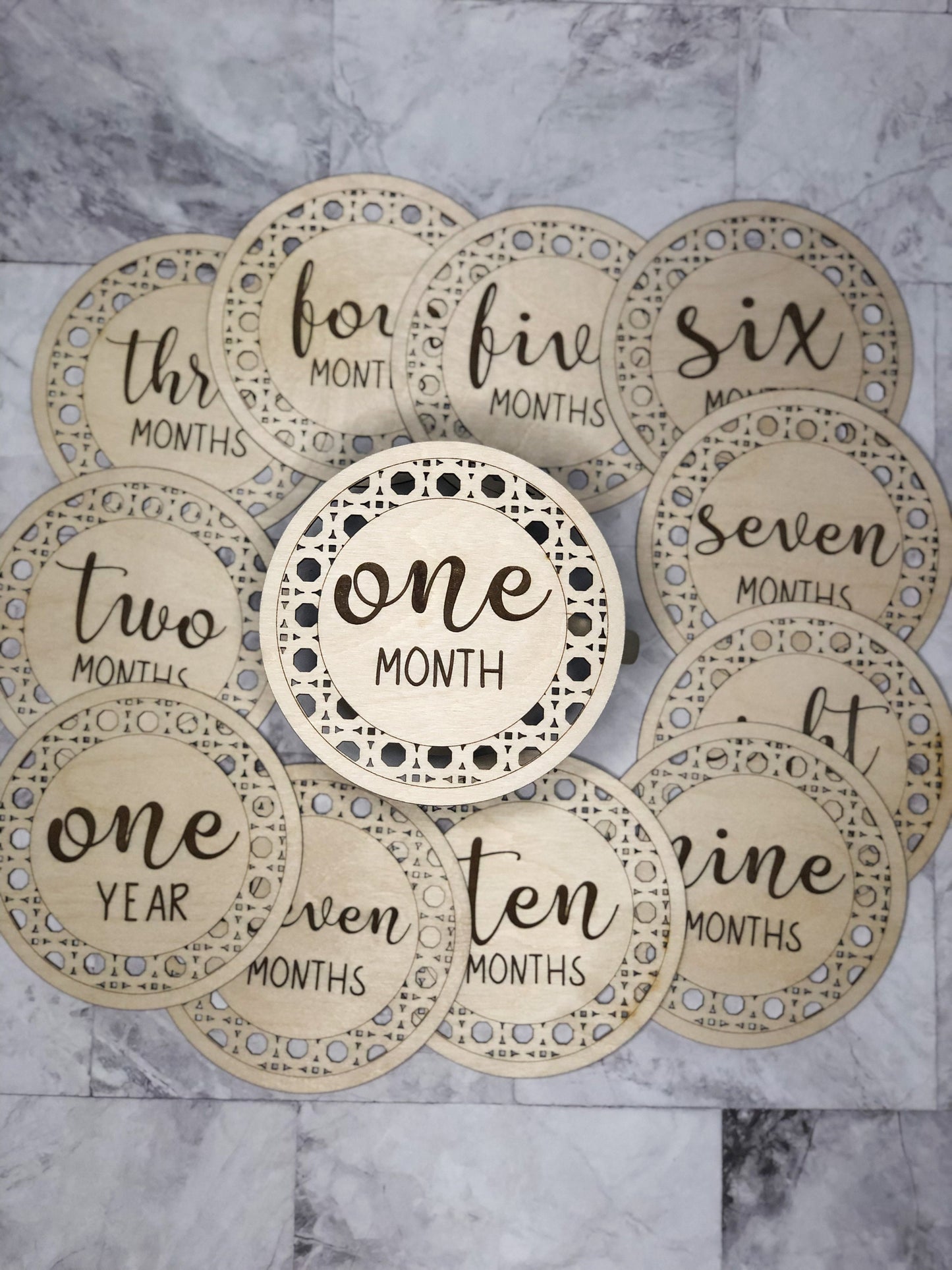 Rattan Baby Birth Stat and Milestone Set | Milestone Photo Prop | Newborn Photo