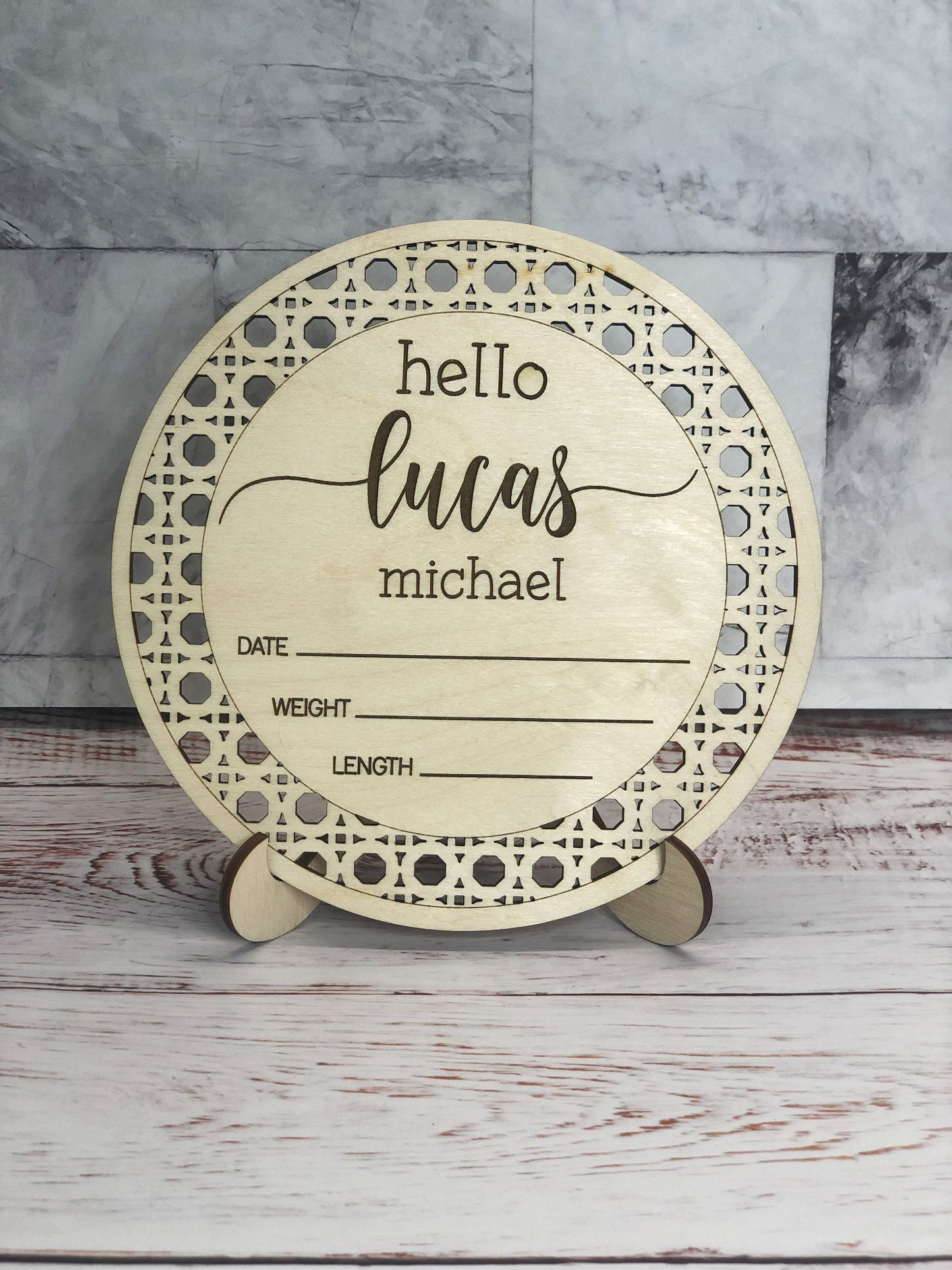 Rattan Baby Birth Stat and Milestone Set | Milestone Photo Prop | Newborn Photo