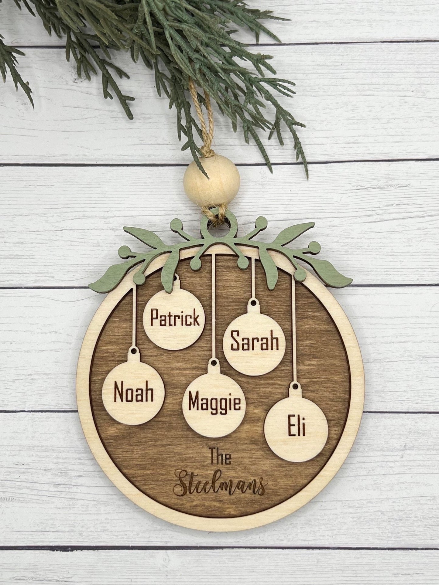 Personalized Family Christmas Ornament with Family Member Names