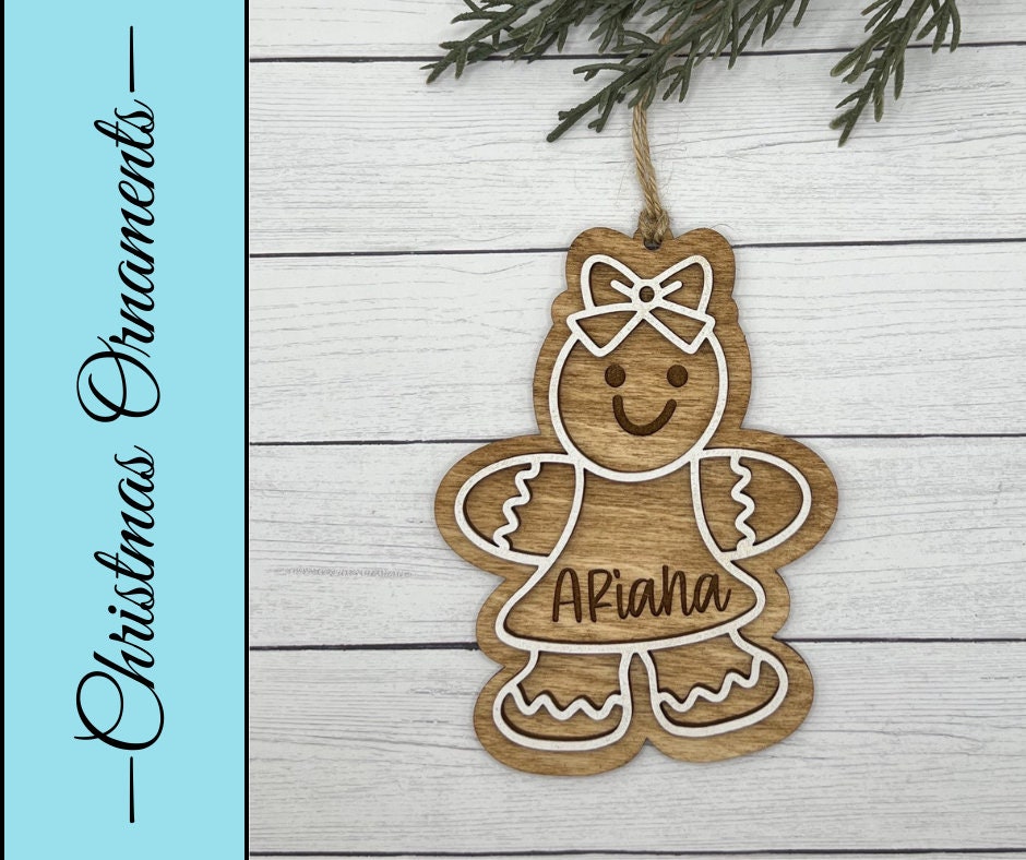 Personalized Gingerbread Girl Christmas Ornament