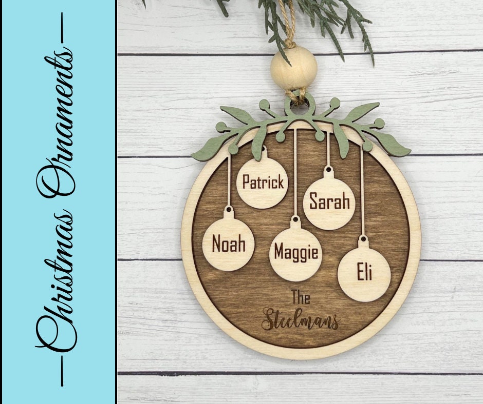 Personalized Family Christmas Ornament with Family Member Names