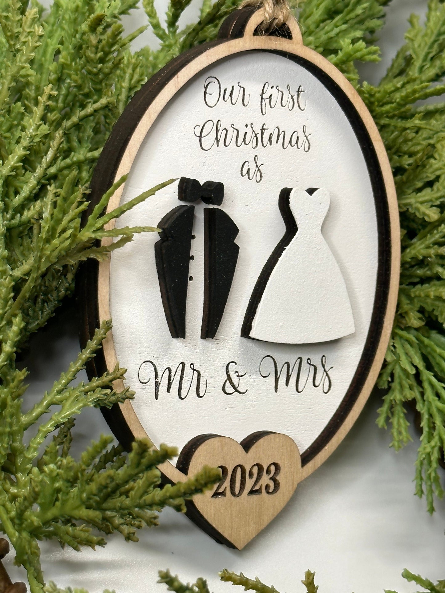 Our First Christmas as Mr & Mrs Christmas Ornament
