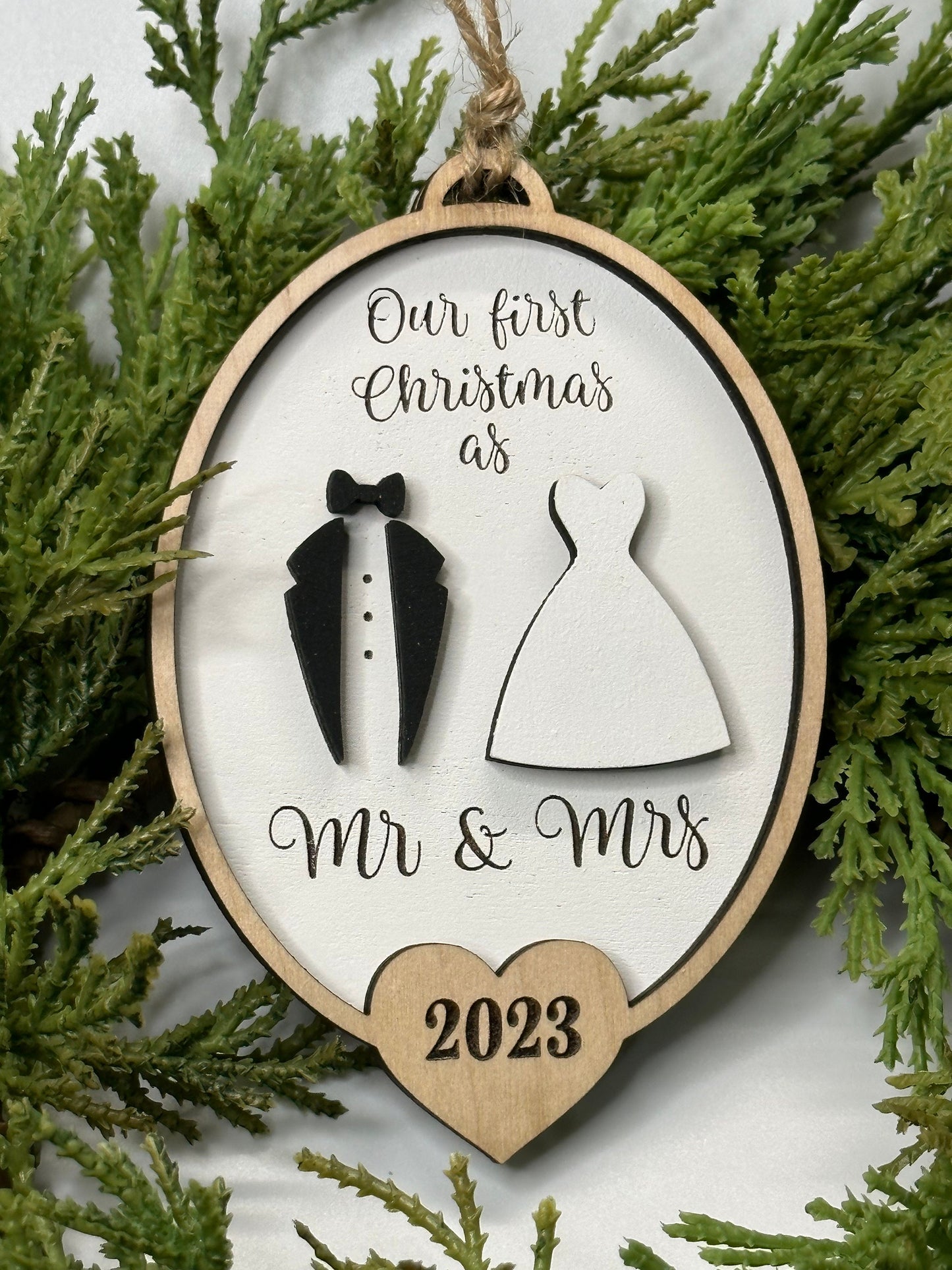 Our First Christmas as Mr & Mrs Christmas Ornament