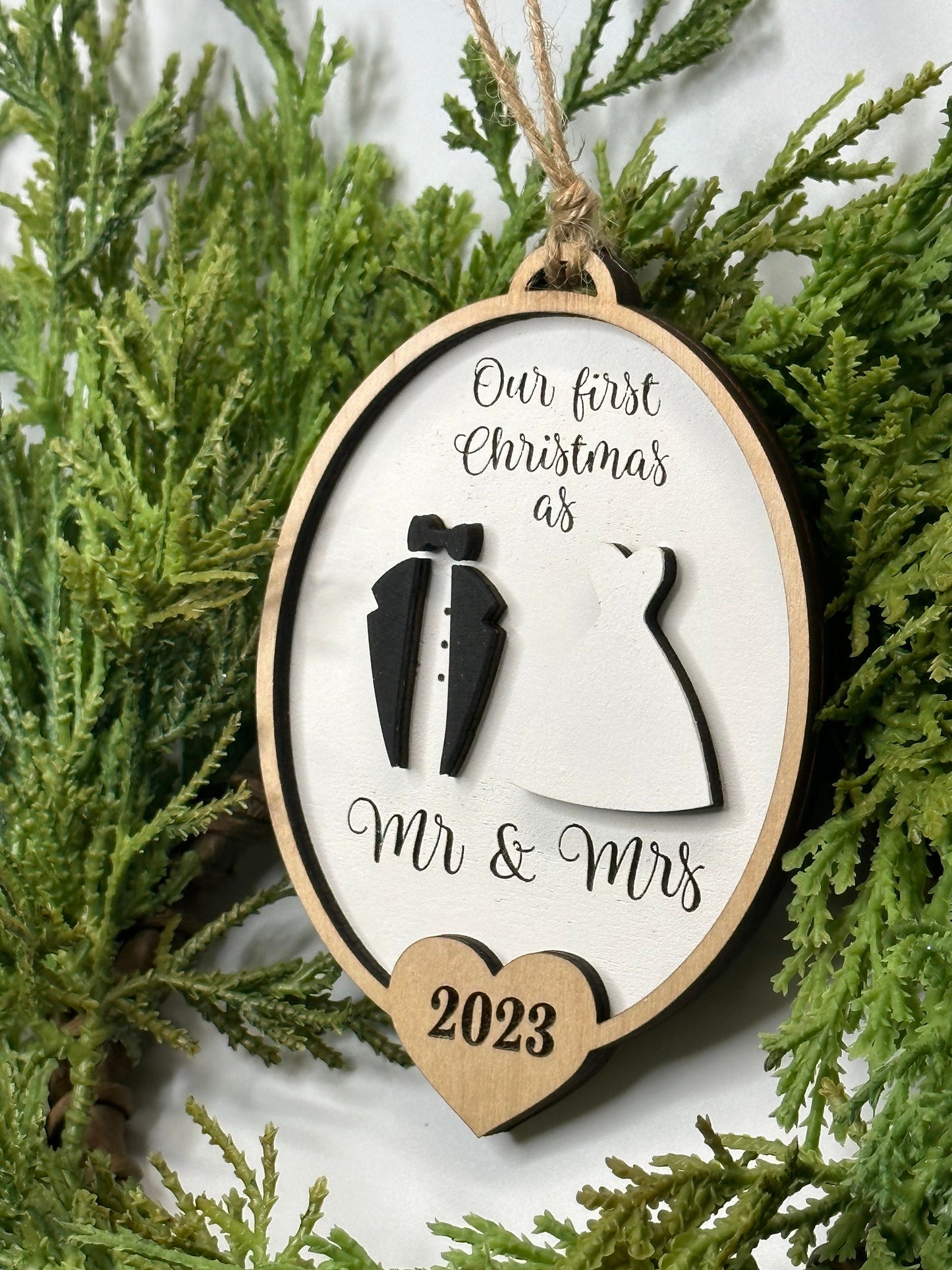 Our First Christmas as Mr & Mrs Christmas Ornament