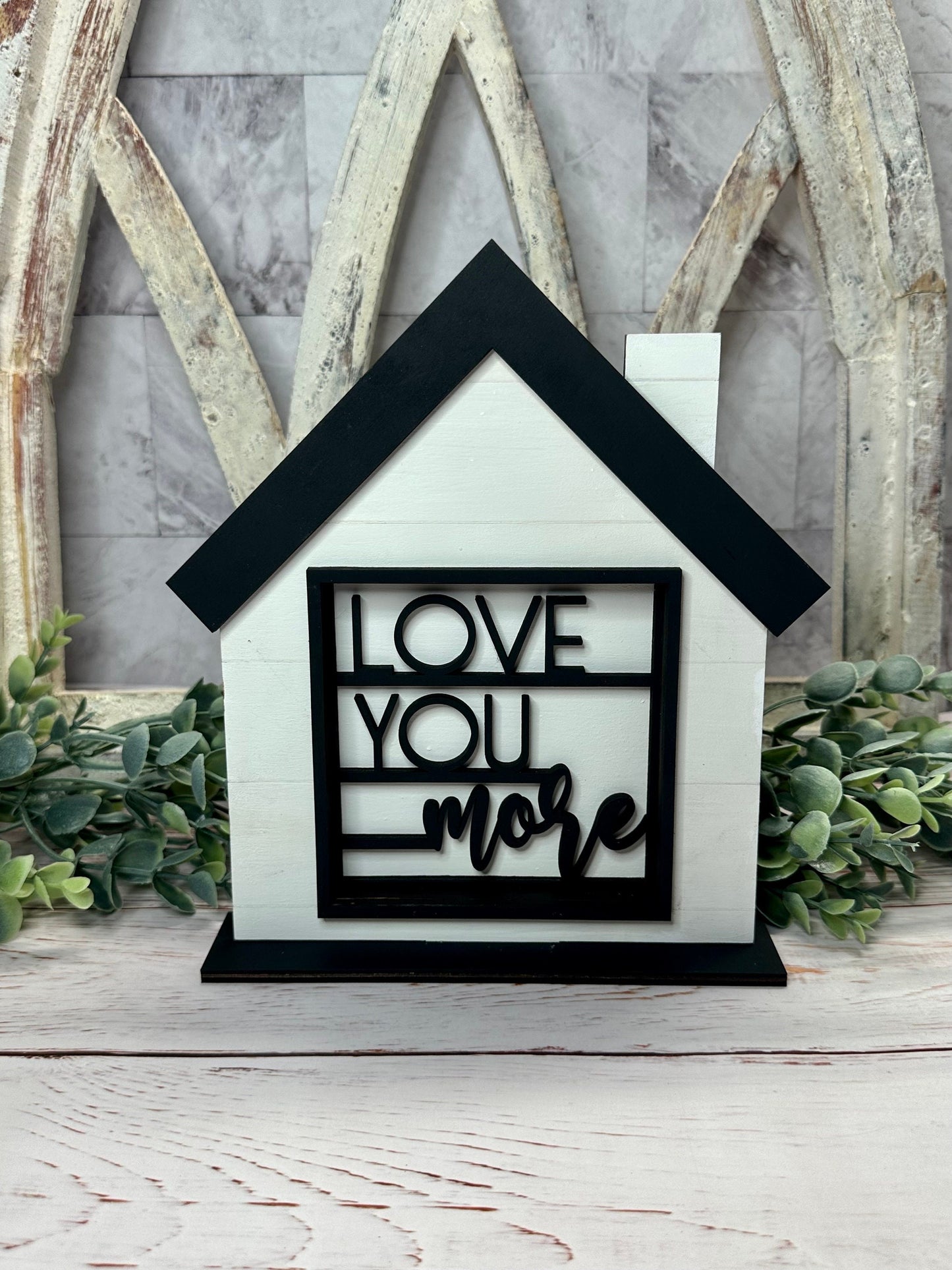 Interchangeable House, Home Decor, Thankful and Blessed, shelf sitter