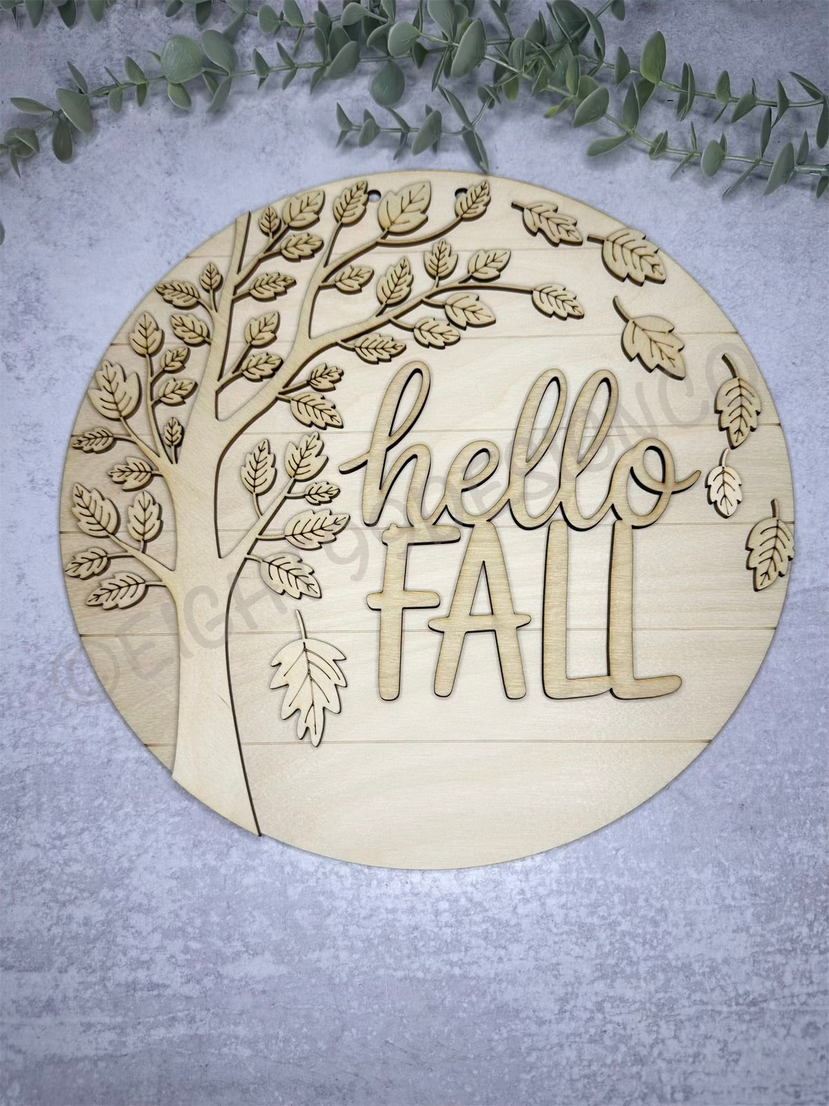 DIY Wood Blank - Hello Fall Tree