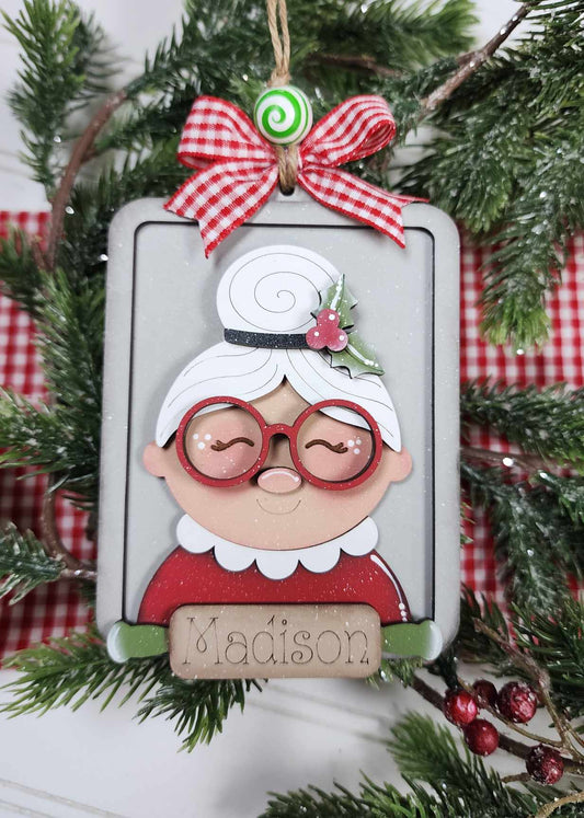 Personalized Mrs Clause w/Rolling Pin Painted Ornament (Copy)