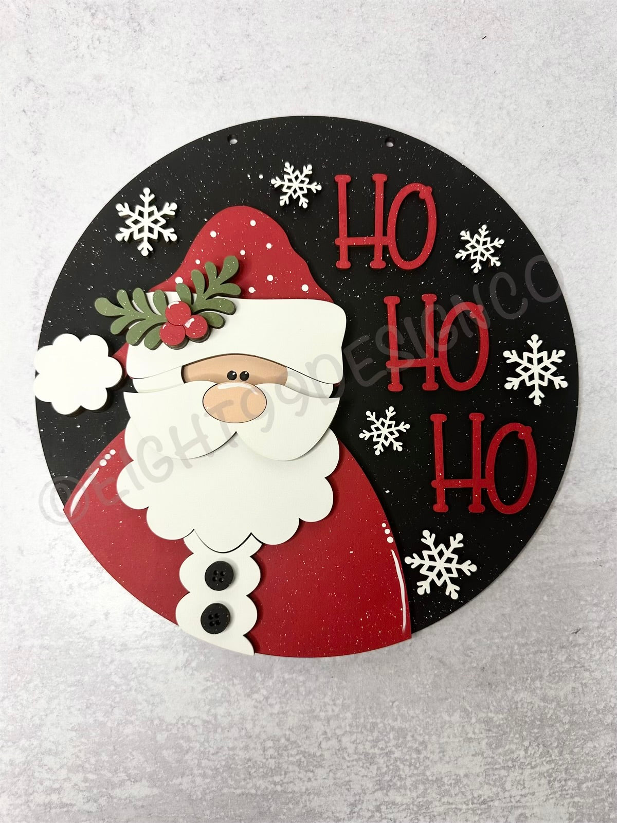 Santa HO HO HO Christmas Sign