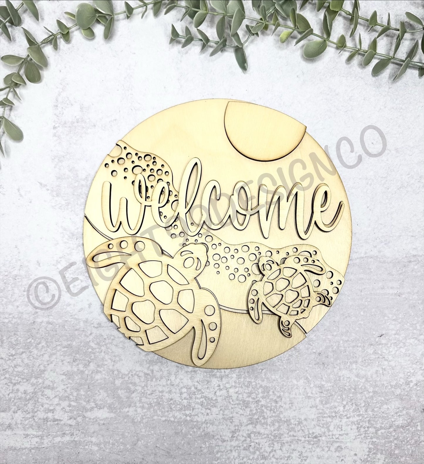 DIY Wood Blank - Welcome Turtle Sign