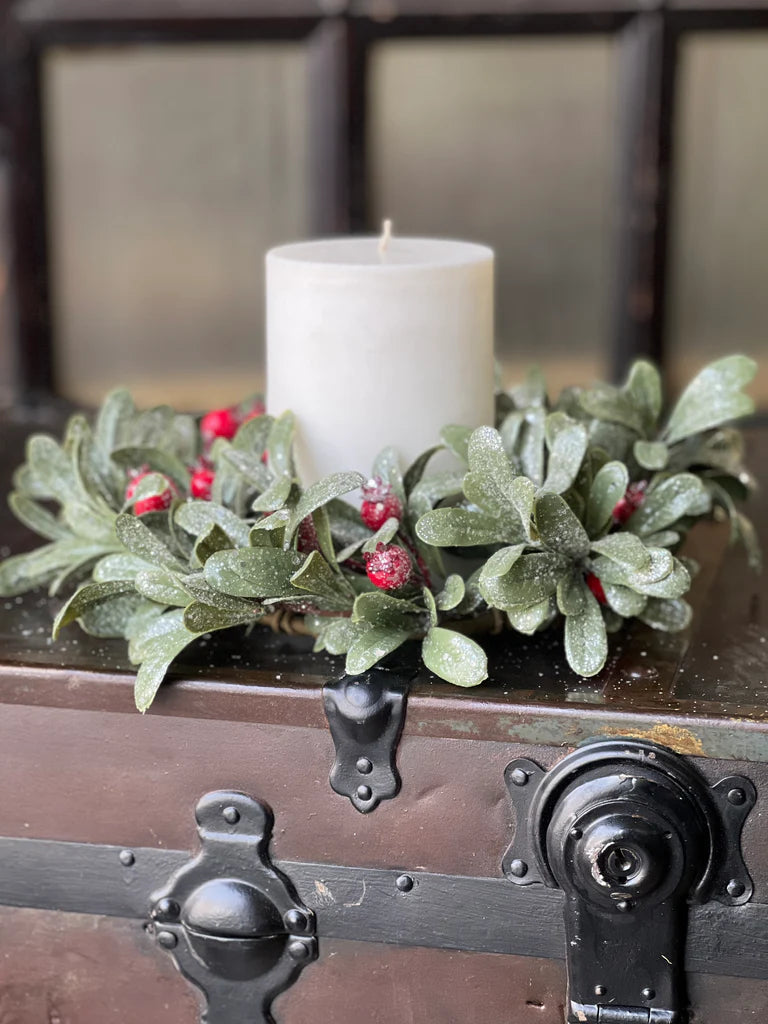 Crystalline Mistleberry Candle Ring - 6.5"