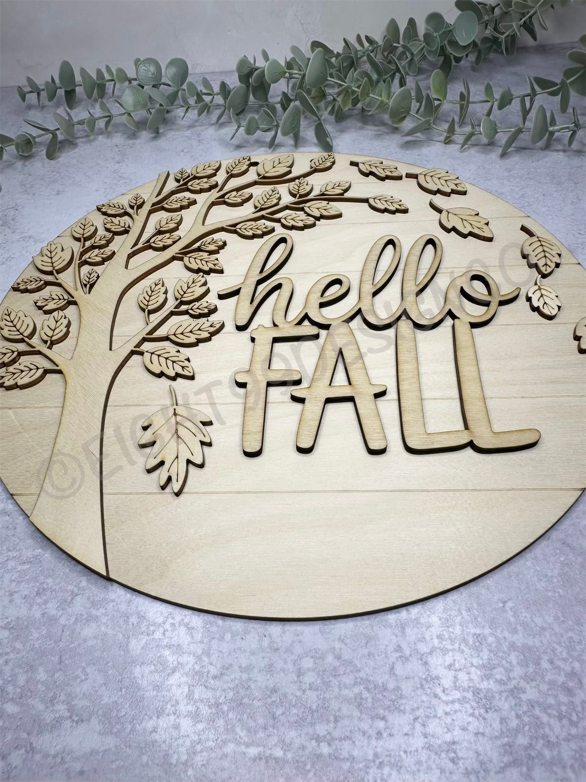 DIY Wood Blank - Hello Fall Tree
