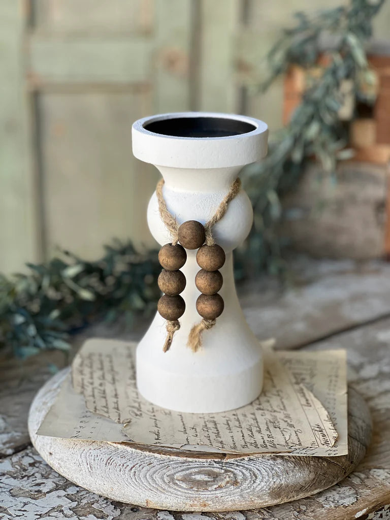 7.75" Emerson Candle Holder - White