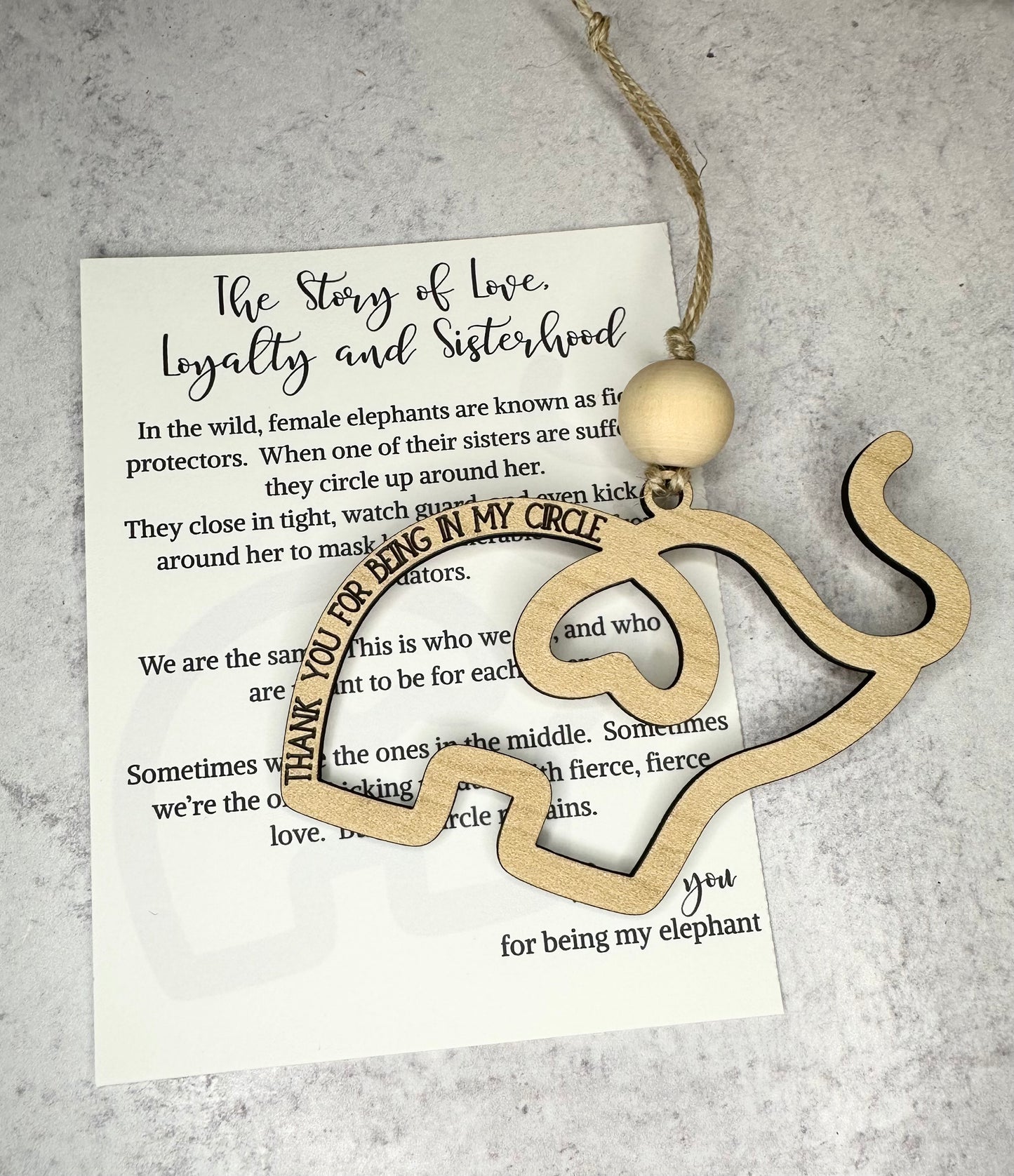 The Elephant Circle – Sisterhood & Support Keepsake
