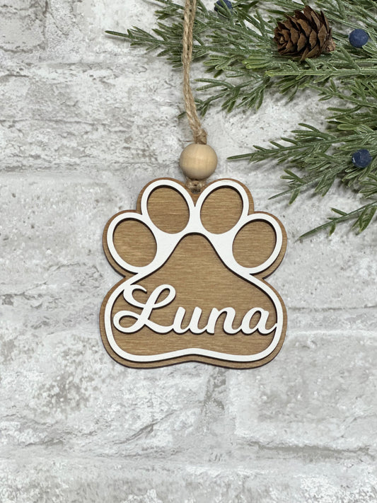 Personalized Paw Print Ornament