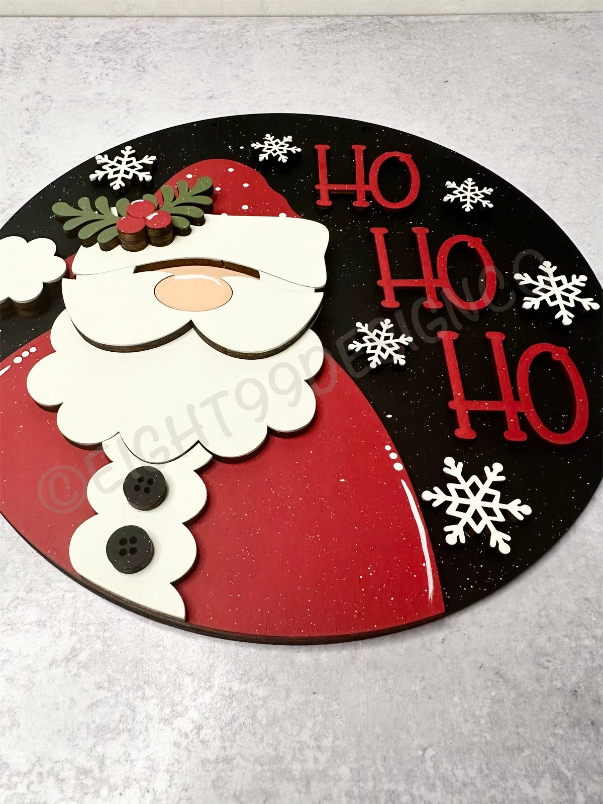Santa HO HO HO Christmas Sign