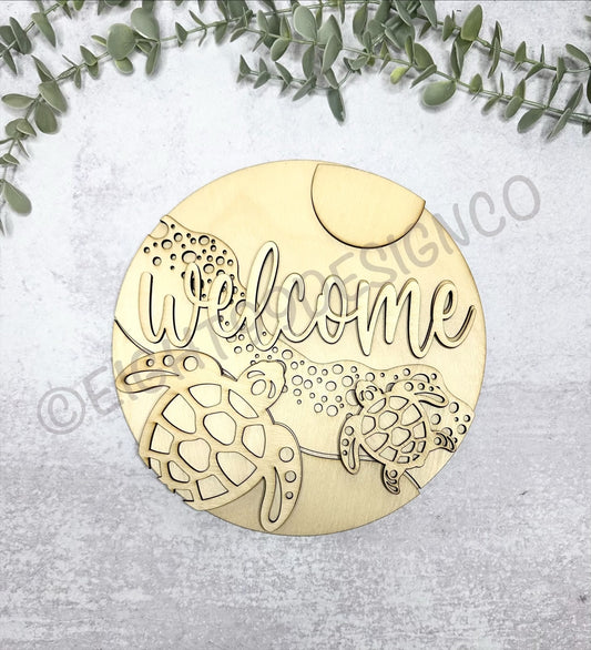 DIY Wood Blank - Welcome Turtle Sign