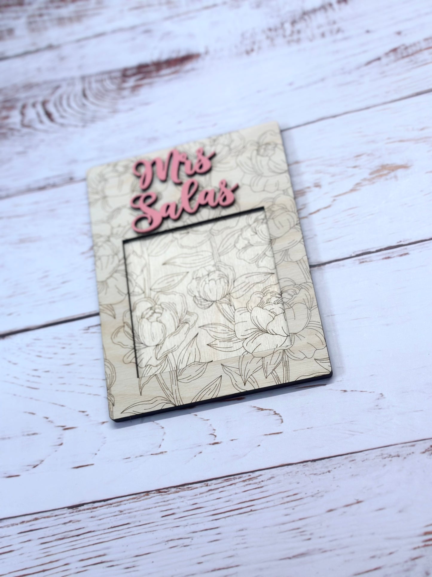 Teacher Floral Sticky Note Holder