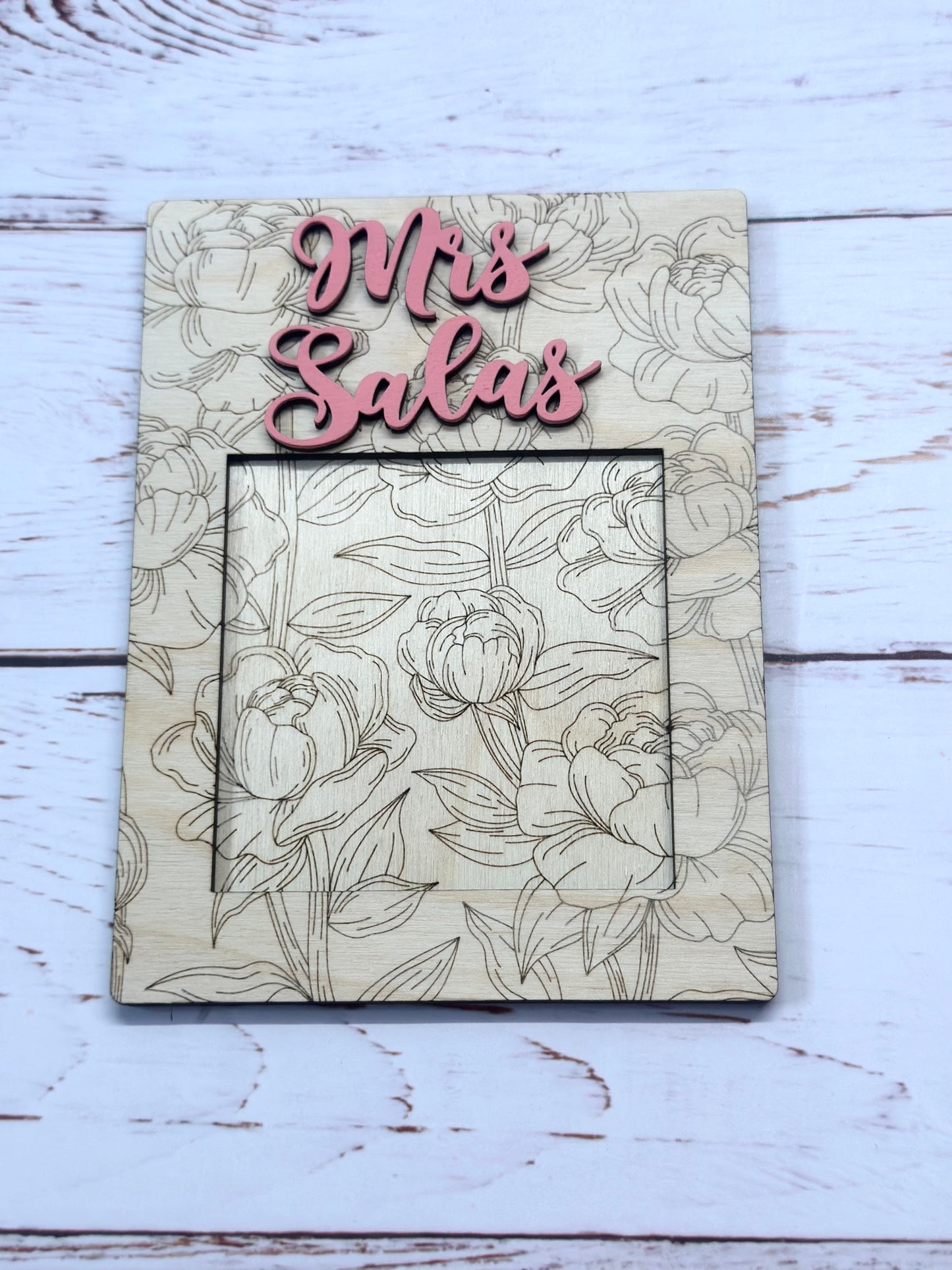 Teacher Floral Sticky Note Holder