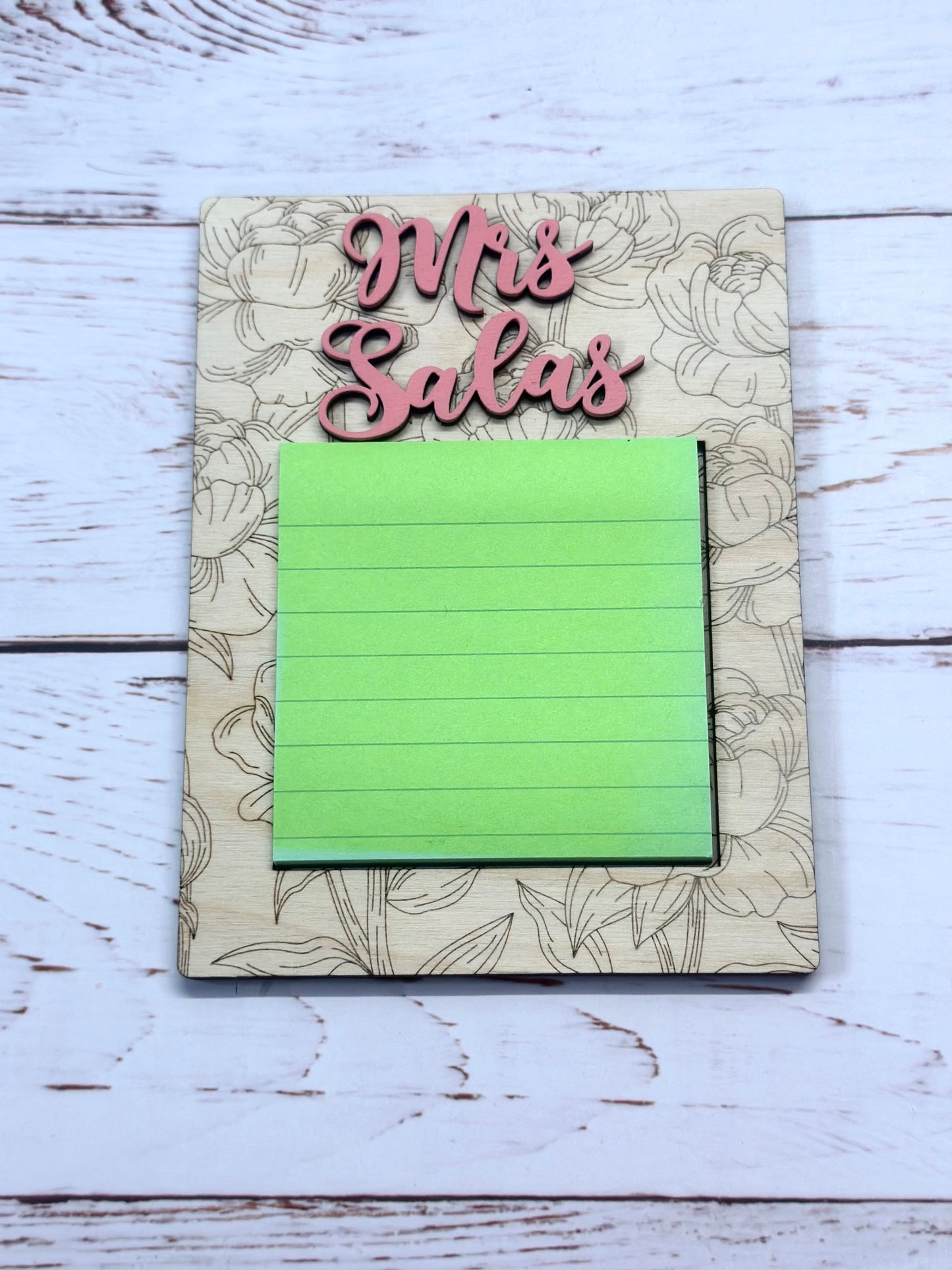 Teacher Floral Sticky Note Holder