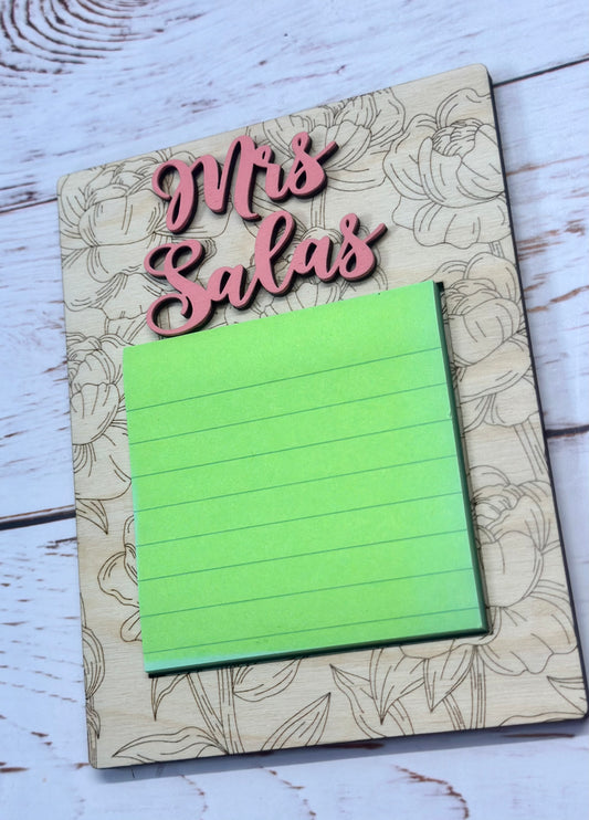 Teacher Floral Sticky Note Holder