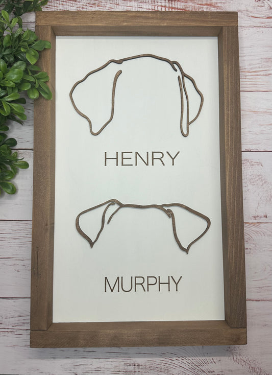 Personalized Double Dog Ear Sign