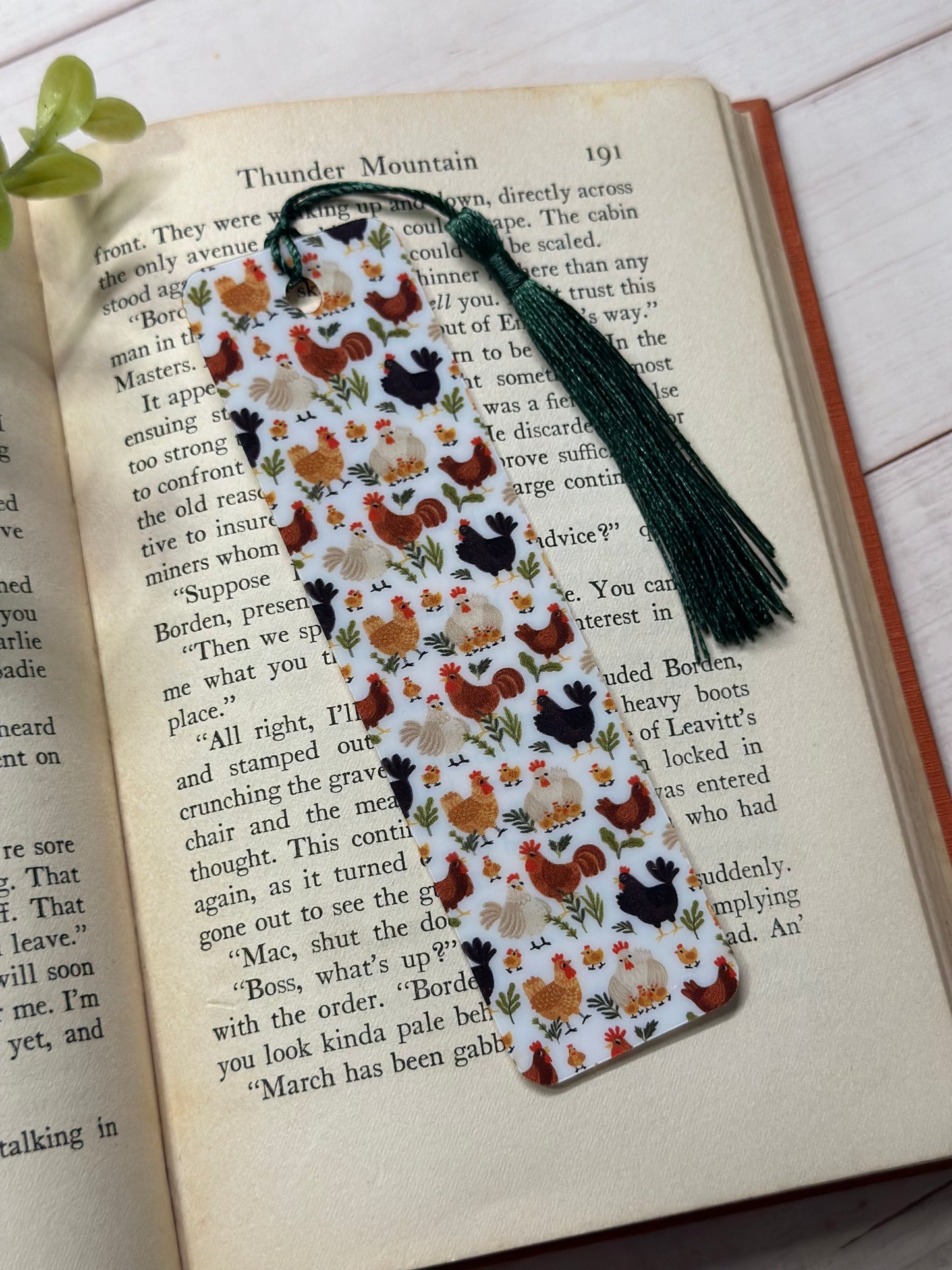 Bookmark - Chickens on White Background