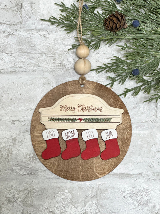 Personalized Family Christmas Stocking Ornament