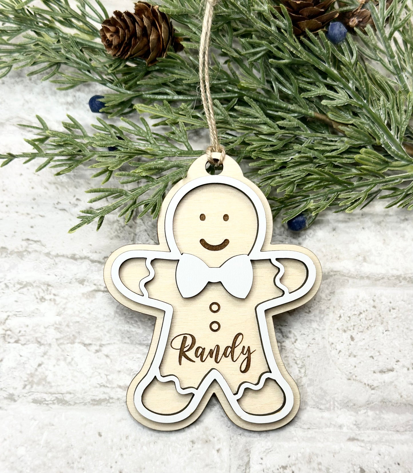 Personalized Gingerbread Christmas Ornament Boy or Girl