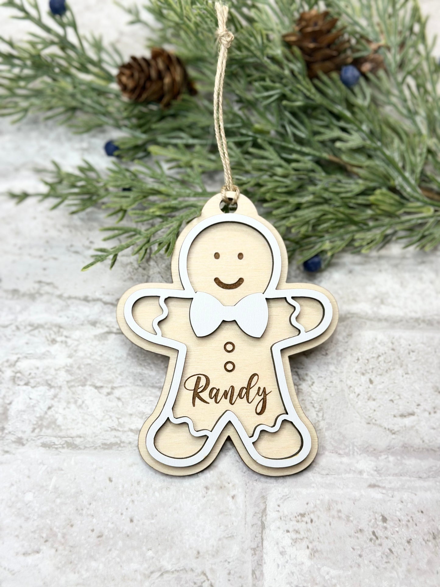 Personalized Gingerbread Christmas Ornament Boy or Girl