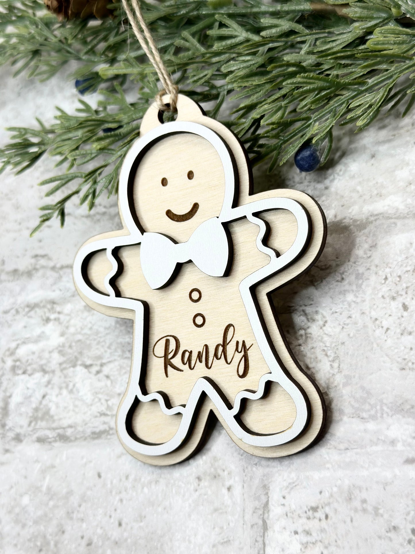 Personalized Gingerbread Christmas Ornament Boy or Girl