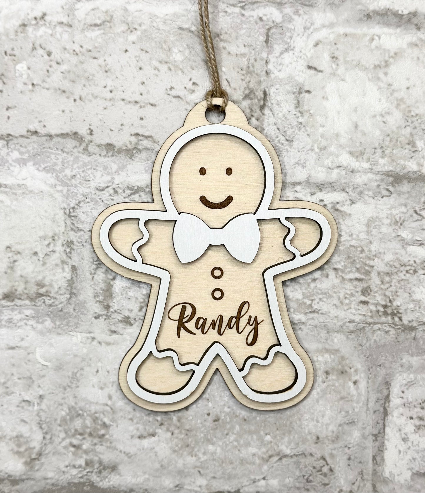 Personalized Gingerbread Christmas Ornament Boy or Girl