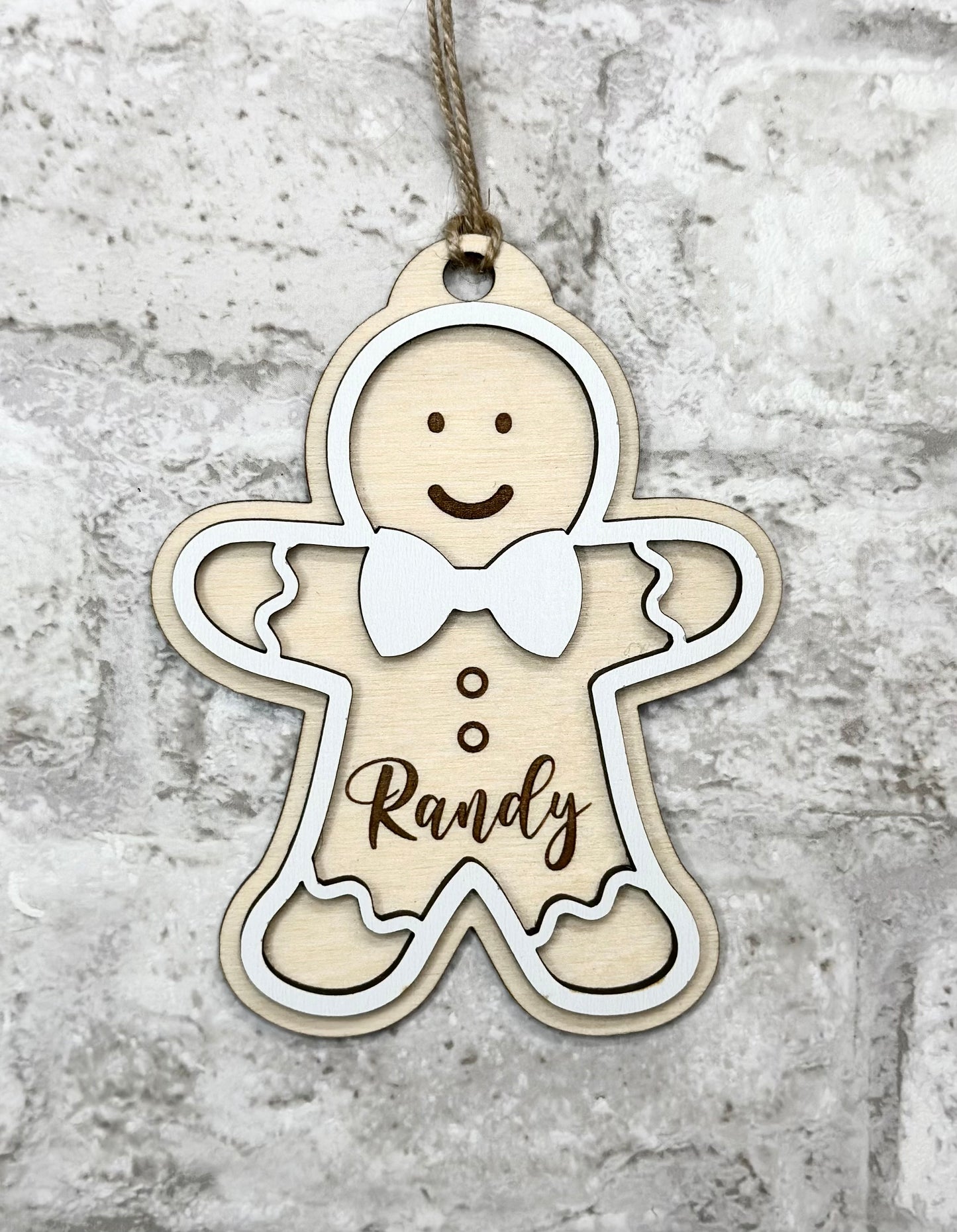 Personalized Gingerbread Christmas Ornament Boy or Girl