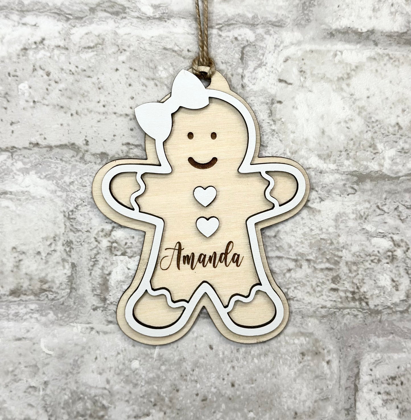 Personalized Gingerbread Christmas Ornament Boy or Girl