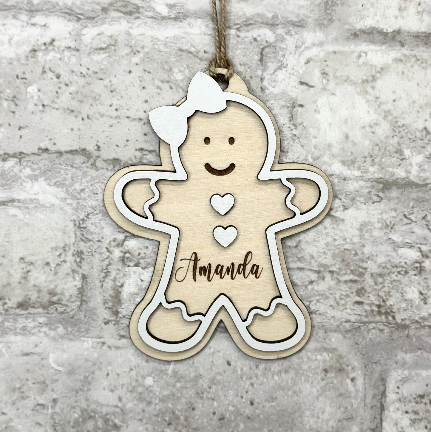Personalized Gingerbread Christmas Ornament Boy or Girl