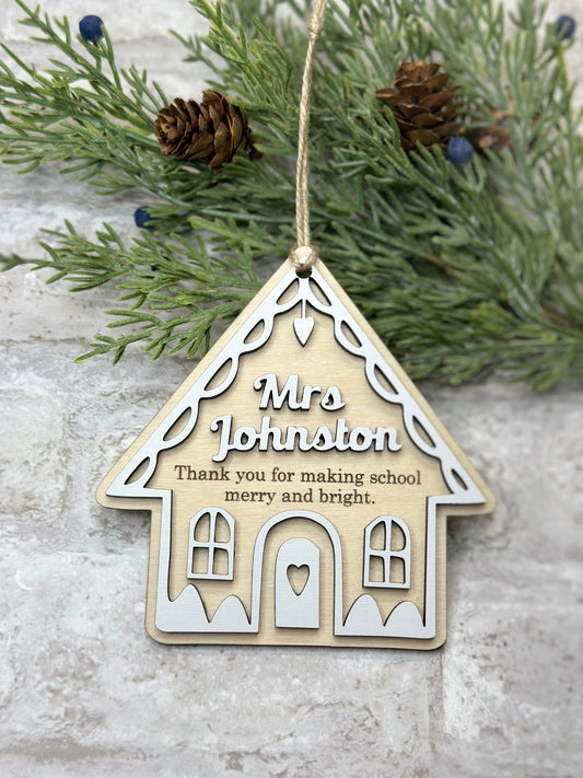 Personalized Gingerbread House Christmas Ornament