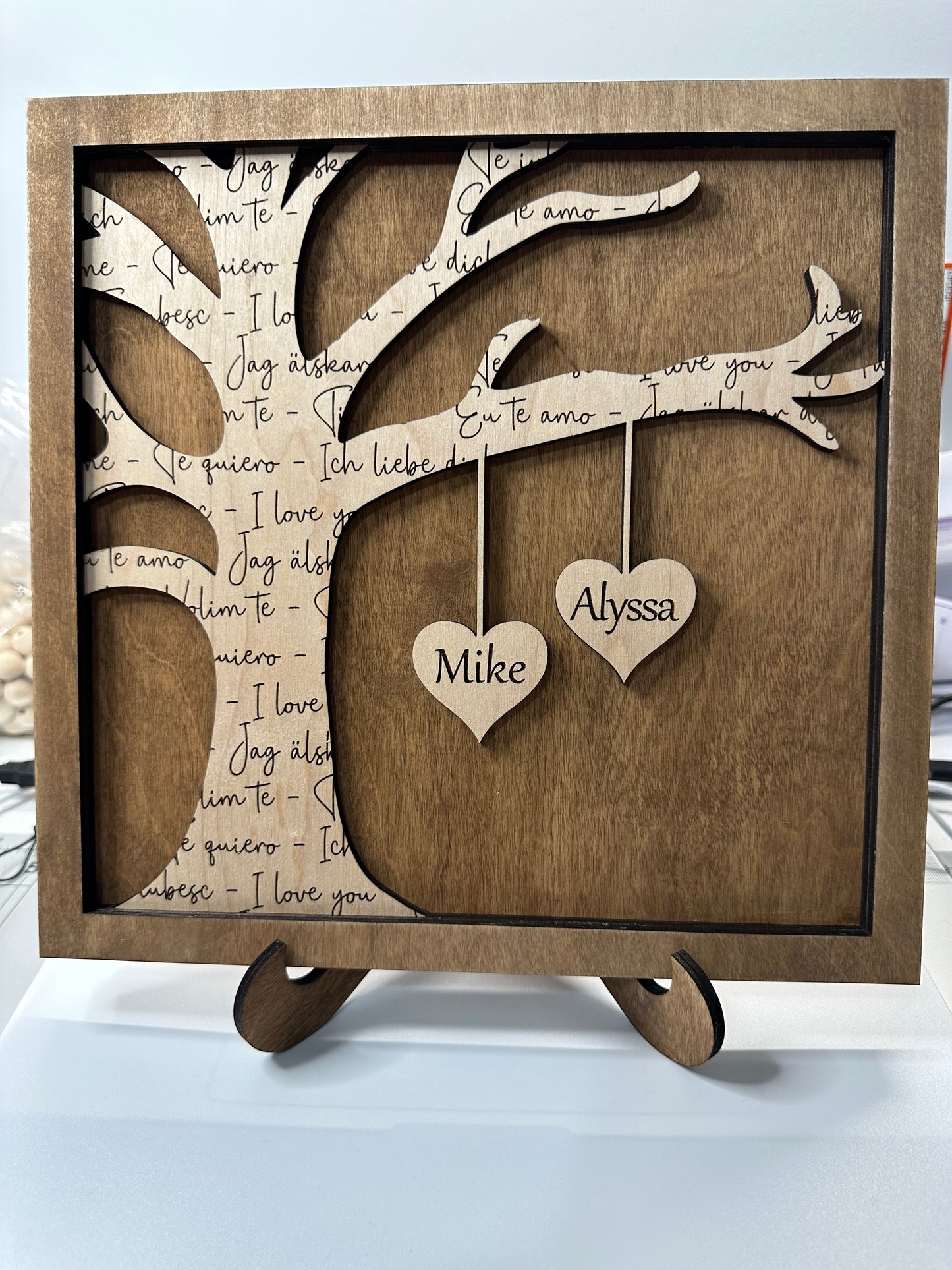 Love Tree | Tree Shelf Sitter Sign | Wedding Gift | Love Language