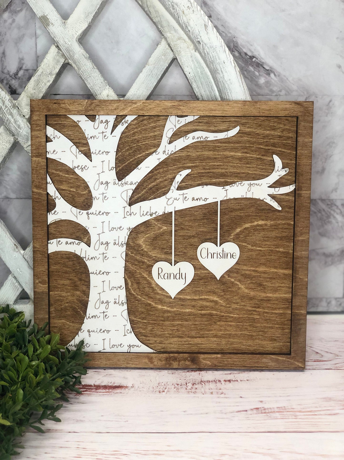 Love Tree | Tree Shelf Sitter Sign | Wedding Gift | Love Language