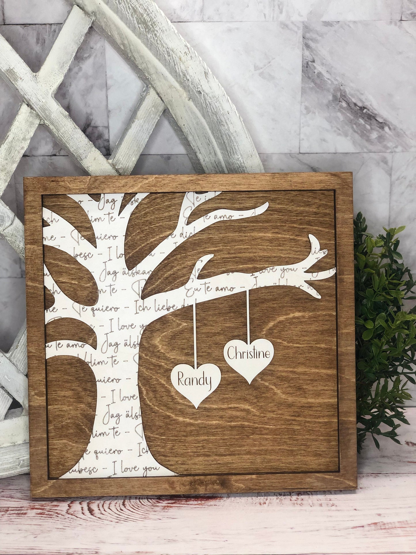 Love Tree | Tree Shelf Sitter Sign | Wedding Gift | Love Language